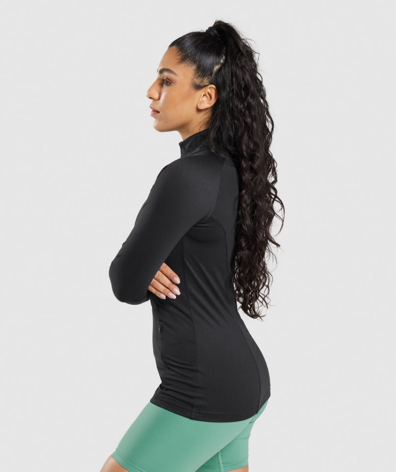 Kurtka Gymshark Treningowe Damskie Czarne | PL 471QWD